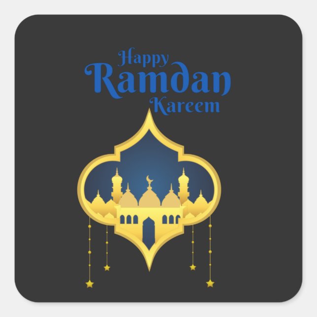 Sticker Carré Joyeux Ramadan Kareem 2022 (Devant)