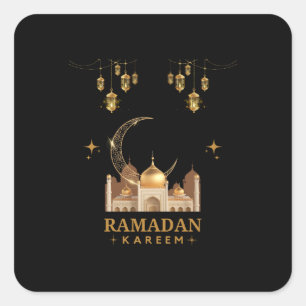 Sticker Carré Joyeux Ramadan Kareem - Aïd Moubarak Salutations