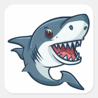 Sticker Carré Joyeux requin