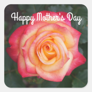 Sticker Carré Joyeux rêve de la fête des mères Rose #1