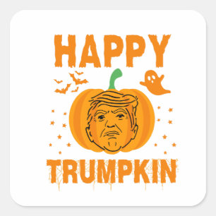 Sticker Carré Joyeux Trumpkin Rendre Halloween grand à nouveau