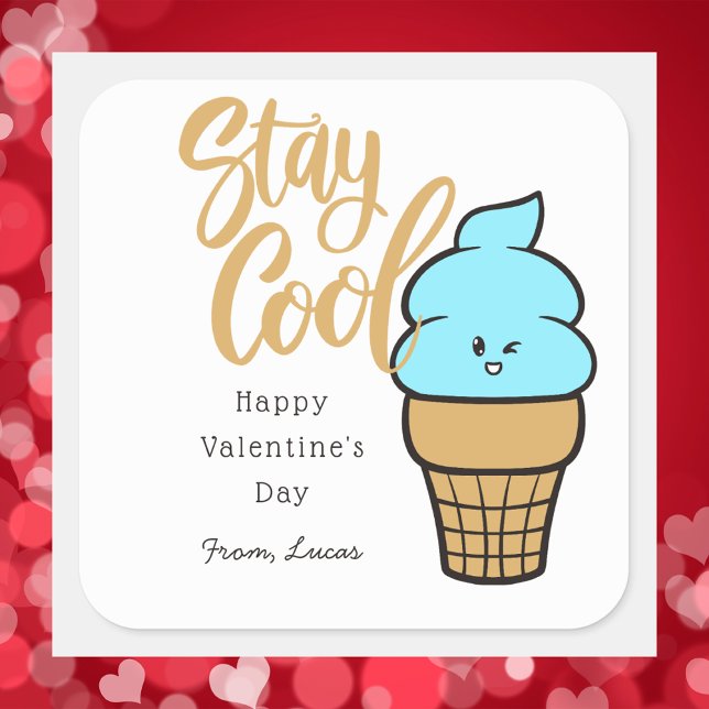 Sticker Carré Joyeux Valentines pour les petits (Créateur téléchargé)