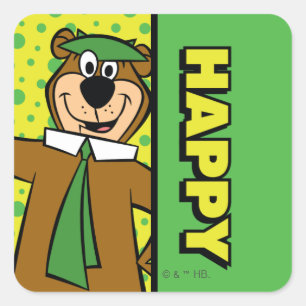 Sticker Carré Joyeux Yogi Bear
