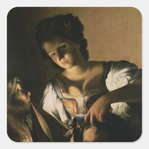 Sticker Carré Judith avec la tête de Holofernes, 1615