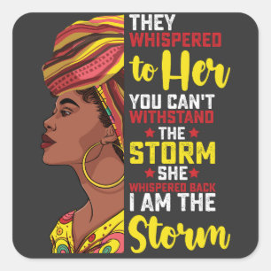 Sticker Carré Junetten Je Suis La Tempête Melanin Black Girl