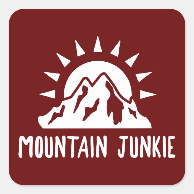 Sticker Carré Junkie de montagne (Devant)