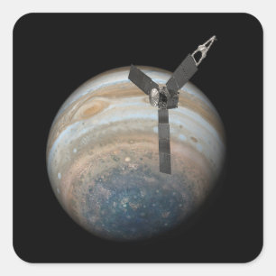 Sticker Carré Juno Spacecraft à Planet Jupiter