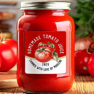 Sticker Carré Jus de tomate fait maison comestible avec tomate r