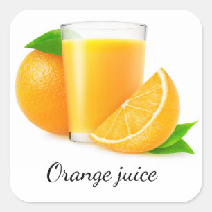 Sticker Carré Jus d'orange