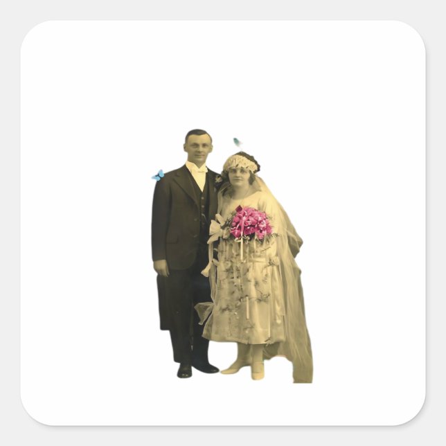 Sticker Carré Jusqu'à ce que la mort nous sépare Mème classique (Devant)