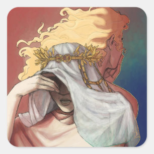 Sticker Carré Jusqu'à ce que nous avons des visages - Orual et P