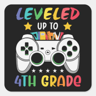 Sticker Carré Jusqu'à la 4e année de retour à l'école gamer