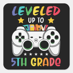 Sticker Carré Jusqu'à la 5e année de retour à l'école gamer