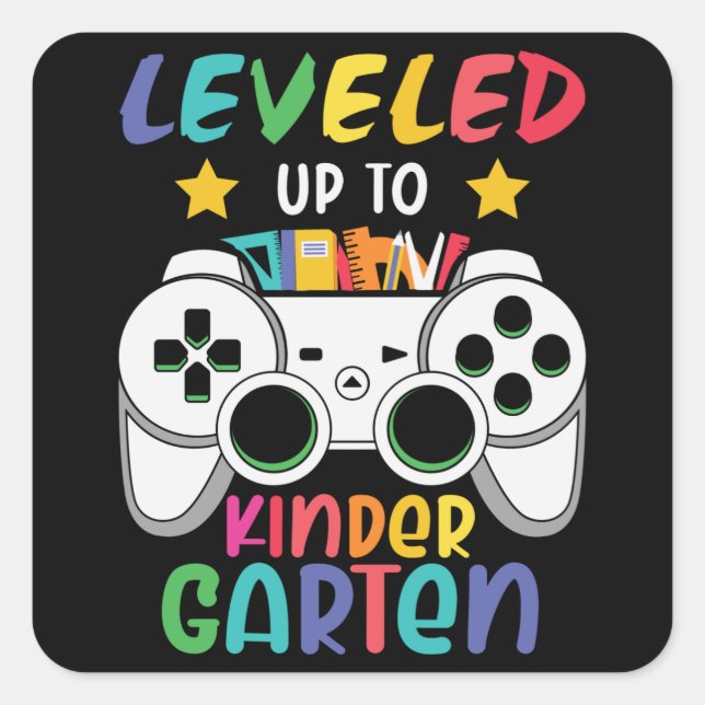Sticker Carré Jusqu'à la maternelle Retour à l'école Gamer (Devant)