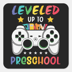 Sticker Carré Jusqu'à l'école maternelle Retour à l'école Jeu vi