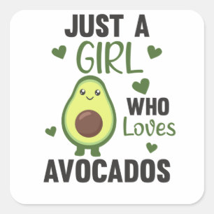 Sticker Carré Just A Girl's Avocado adore Sweet Avocado