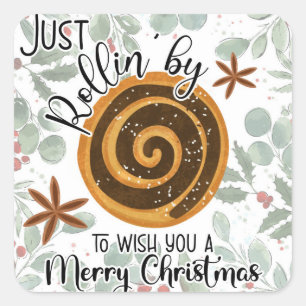Sticker Carré juste Rollin by pour vous souhaiter un joyeux Noë