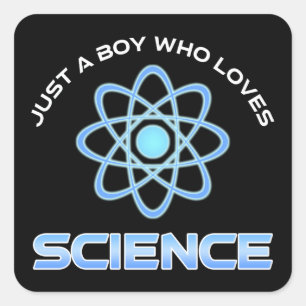 Sticker Carré Juste un garçon qui aime la science