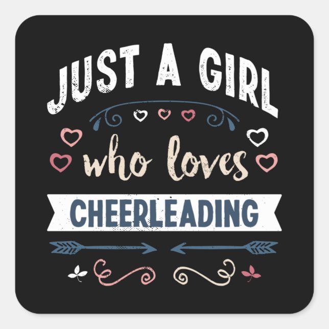 Sticker Carré Juste une fille qui aime Cheerled Drôle Dons (Devant)