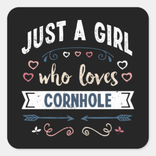 Sticker Carré Juste une fille qui aime Cornhole Dons Drôle