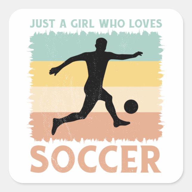 Sticker Carré Juste une fille qui aime le football (Devant)