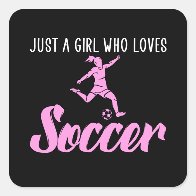 Sticker Carré juste une fille qui aime le football (Devant)