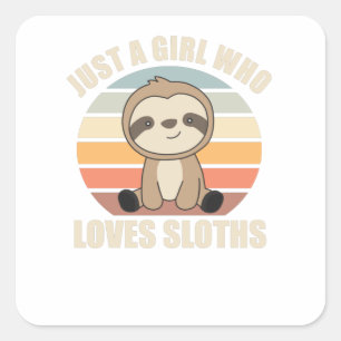 Sticker Carré Juste une fille qui aime les mignons animaux de Sl