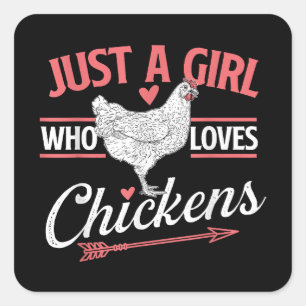 Sticker Carré Juste Une Fille Qui Aime Les Poulets - Pou Louveur