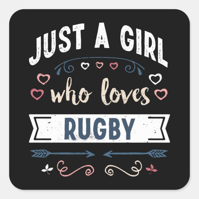 Sticker Carré Juste une fille qui aime Rugby Dons Amusants (Devant)