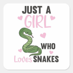 Sticker Carré Juste une fille qui aime serpents serpent mignon p