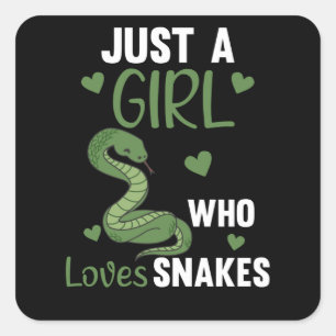 Sticker Carré Juste une fille qui aime serpents serpent mignon p