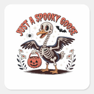 Sticker Carré Juste une oie effrayante drôle Halloween