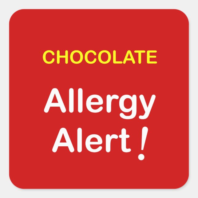 Sticker Carré k1 - Alerte allergique - CHOCOLAT. (Devant)
