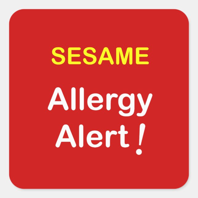 Sticker Carré k7 - Alerte allergique - SESAME. (Devant)