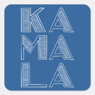 Sticker Carré KA MA LA Stacked Text Harris pour Président 2024