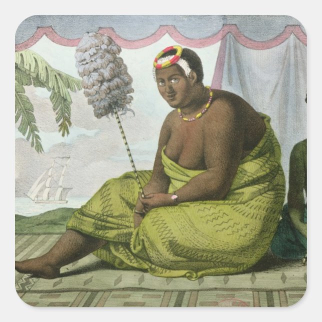 Sticker Carré Ka'ahumanu, reine des îles Sandwich (Devant)