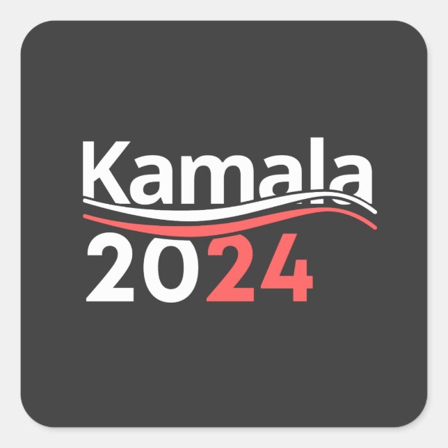 Sticker Carré kamala 2024, vice-présidente kamala harris pour le (Devant)