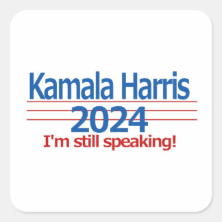 Sticker Carré Kamala Harris 2024 Je parle toujours !