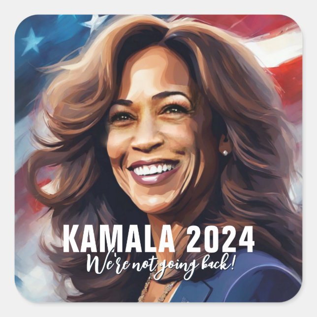 Sticker Carré Kamala Harris 2024 Ne pas revenir à l'art graphiqu (Devant)