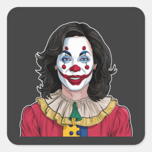 Sticker Carré Kamala Harris Éffrayant Halloween Clown Election 2