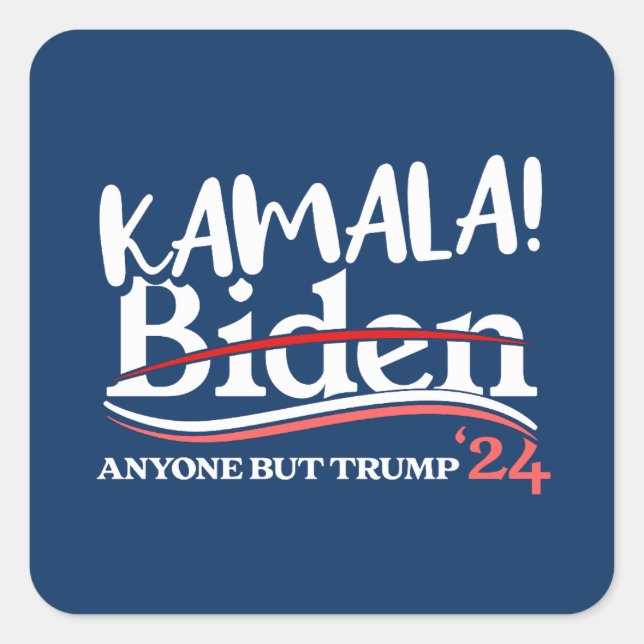 Sticker Carré Kamala Harris, Kamala 2024 pour les femmes, anti-T (Devant)