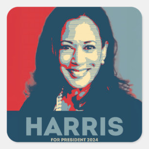 Sticker Carré Kamala Harris Pour Président 2024