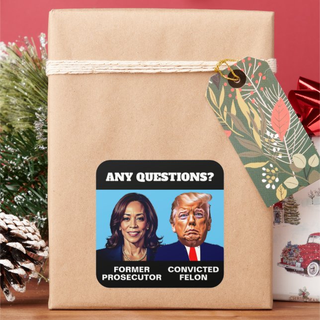 Sticker Carré Kamala Harris Procureur Trump Felon (vacances)