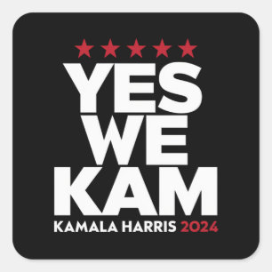 Sticker Carré Kamala Harris Yes We Kam for US President 2024