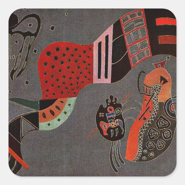 Sticker Carré Kandinsky - Elan tempéré, (Devant)