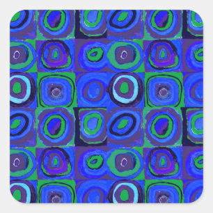 Sticker Carré Kandinsky Farbstudie Quadrate Carrés bleus