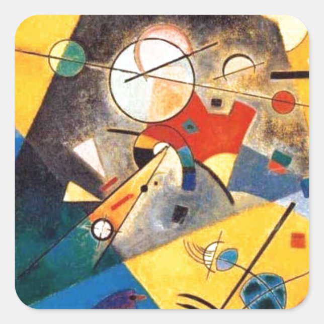 Sticker Carré Kandinsky Harmonie calme Art Abstrait (Devant)