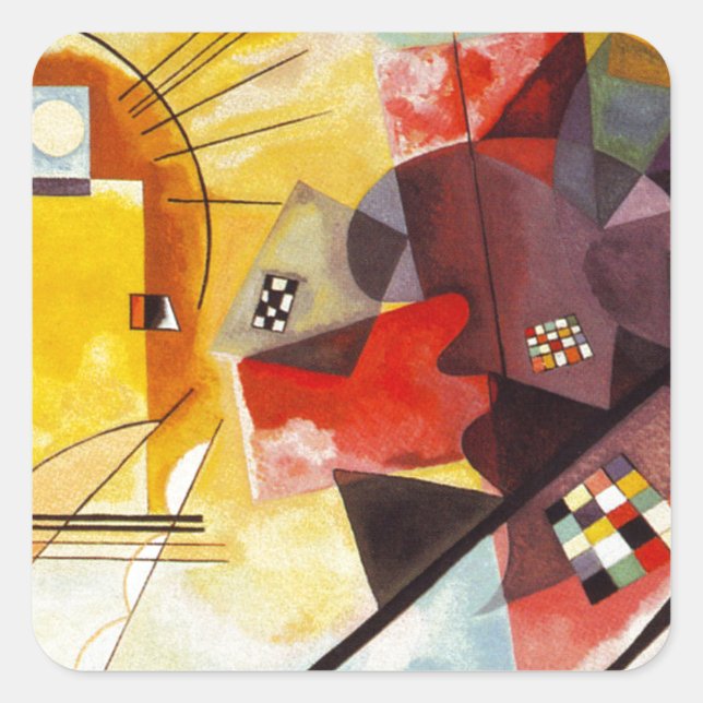 Sticker Carré Kandinsky jaune bleu (Devant)