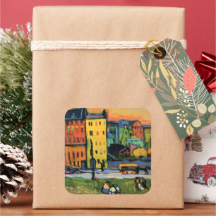 Sticker Carré Kandinsky - Maisons à Munich