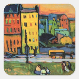 Sticker Carré Kandinsky - Maisons à Munich,